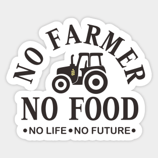 No Farmer No Food Sticker